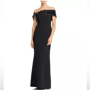 Sachin + Babi Black Off-Shoulder Maxi Dress NWOT